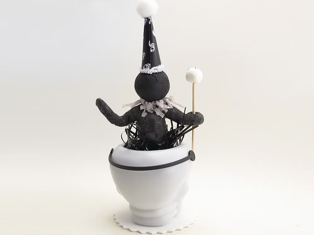 Skeleton Party Figure | Vintage by Crystal Spun Cotton Ornament