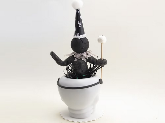 Skeleton Party Figure | Vintage by Crystal Spun Cotton Ornament