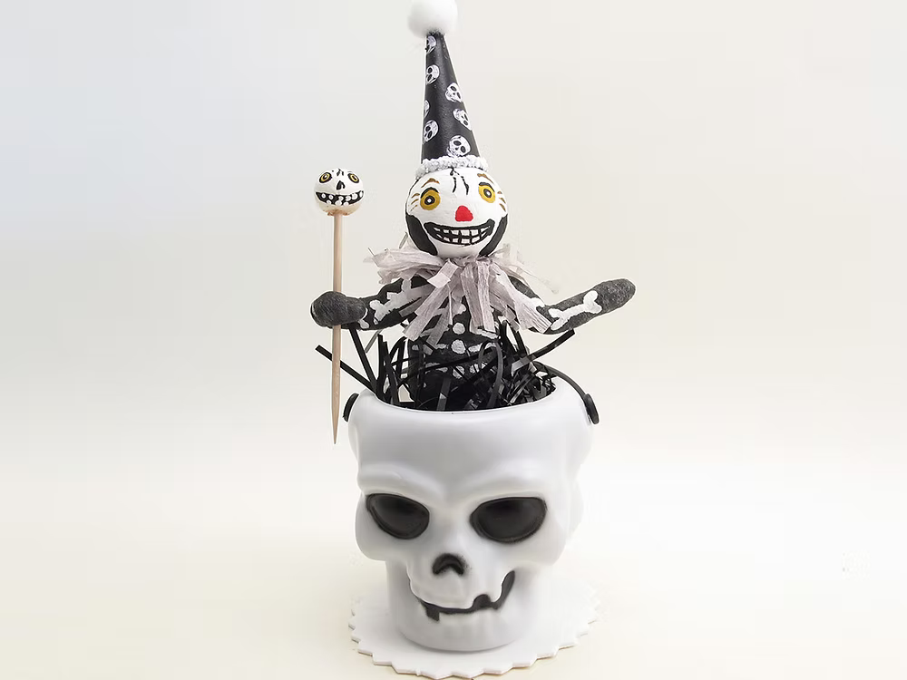 Skeleton Party Figure | Vintage by Crystal Spun Cotton Ornament