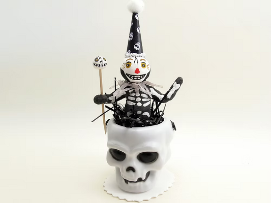 Skeleton Party Figure | Vintage by Crystal Spun Cotton Ornament