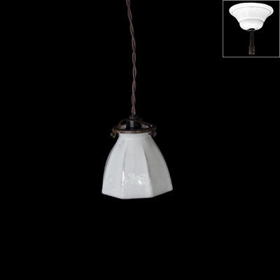 Révolution Small Pendant Lamp with Canopy - Astier de Villatte: Exclusive Pre-Order Item