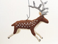 Spotted Reindeer Ornament/Figure | Vintage by Crystal Spun Cotton Ornament
