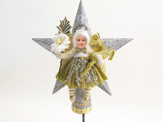 Star Angel Tree Topper (Assorted) | Vintage by Crystal Spun Cotton Ornament