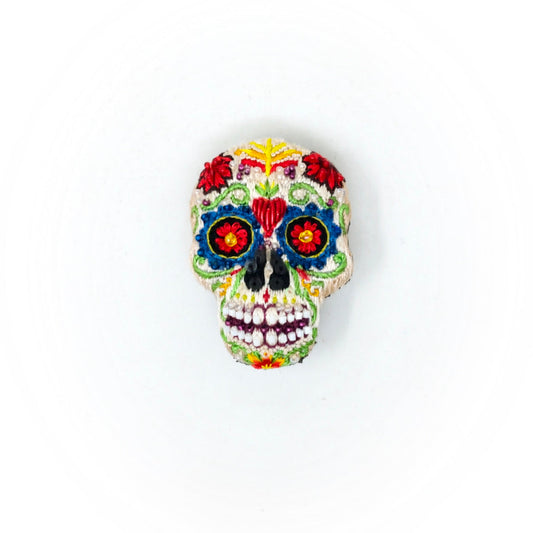 Sugar Skull hand-embroidered brooch by Trovelore at BON TON goods