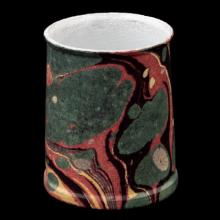 Marbre Tumbler for Blotters, Green, Yellow and Red, handmade ceramic by Astier de Villatte