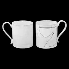 Lou Doillon Cup, Hand Holding a Cup, handmade ceramic by Astier de Villatte