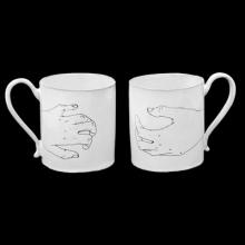 Lou Doillon Cup, Left and Right Hand, handmade ceramic by Astier de Villatte