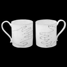 Lou Doillon Cup, Open Hands, handmade ceramic by Astier de Villatte
