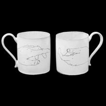 Lou Doillon Cup, Pointing Finger, handmade ceramic by Astier de Villatte
