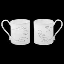 Lou Doillon Cup, Two Hands, handmade ceramic by Astier de Villatte