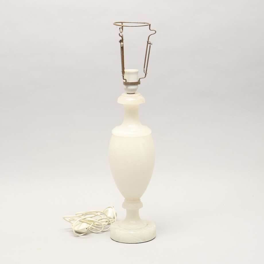 Alabaster Table Lamp with Shade, 20th Century