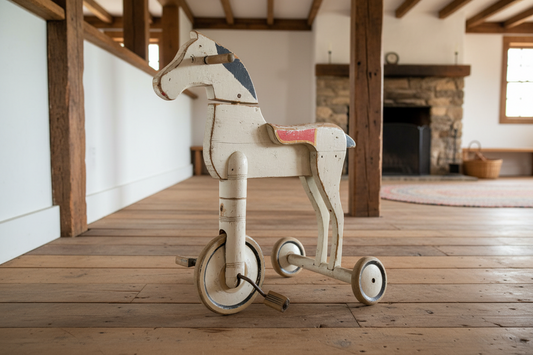 Antique Wooden Tramp Horse, Early 20th Century