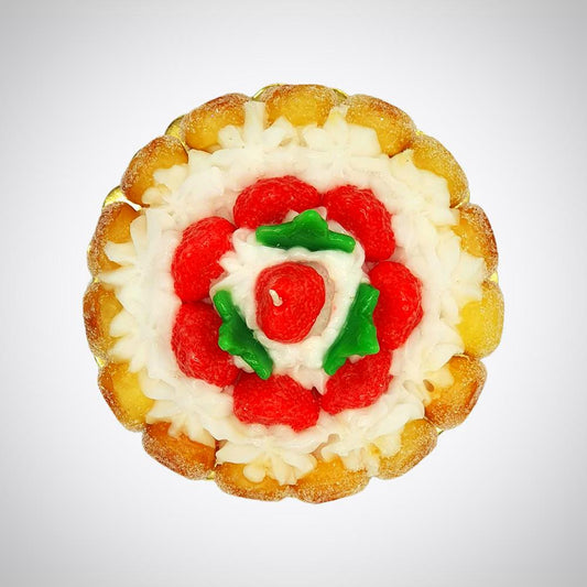 Meringue and Strawberry Cake Wax Candle | Cereria Introna