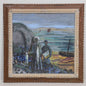 Waldemar Sjölander – Large Framed Watercolor, Coastal Scene (73 × 75 cm)