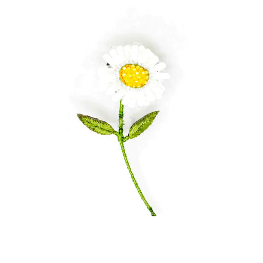 White Daisy Brooch Pin | Trovelore