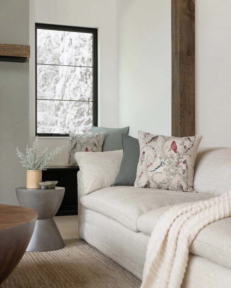 Winter Birds Pillow | Coral & Tusk
