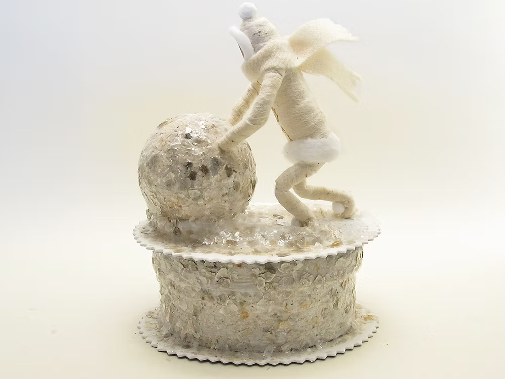 Winter Snow Fun Box | Vintage by Crystal Spun Cotton Ornament