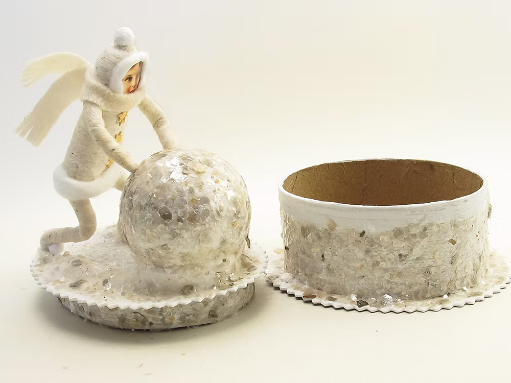 Winter Snow Fun Box | Vintage by Crystal Spun Cotton Ornament