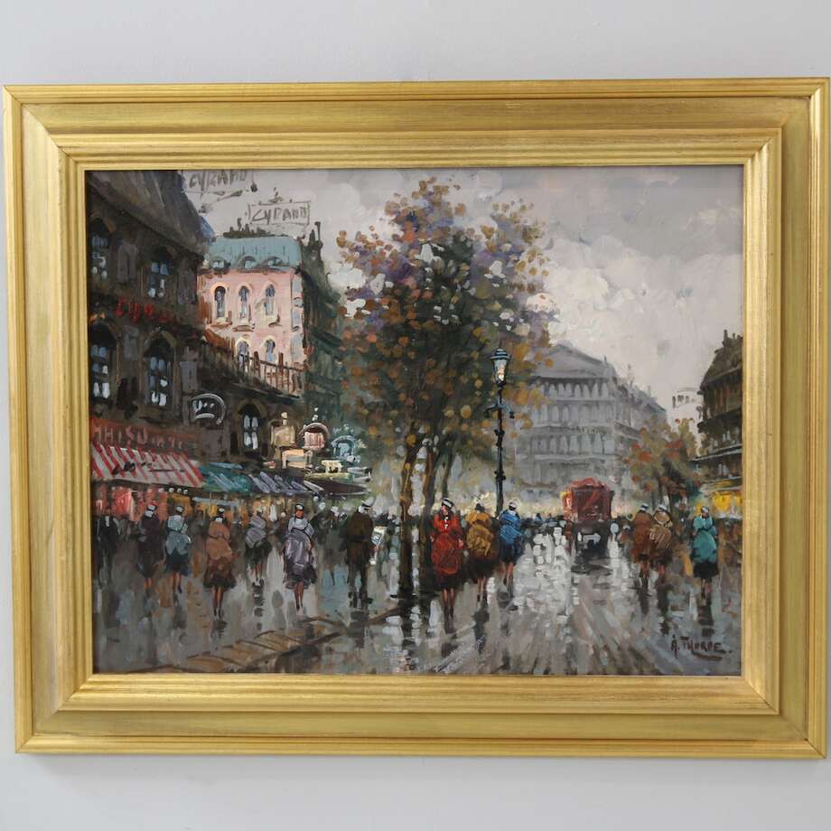 Åke Thorpe, Paris in the Rain, Oil on Canvas (39 × 50 cm) - Bon Ton goods