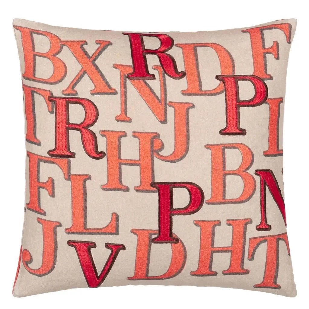 Alphabet Parchment Cushion | John Derian - Bon Ton goods