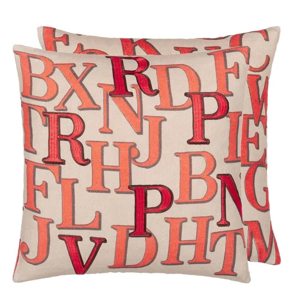 Alphabet Parchment Cushion | John Derian - Bon Ton goods