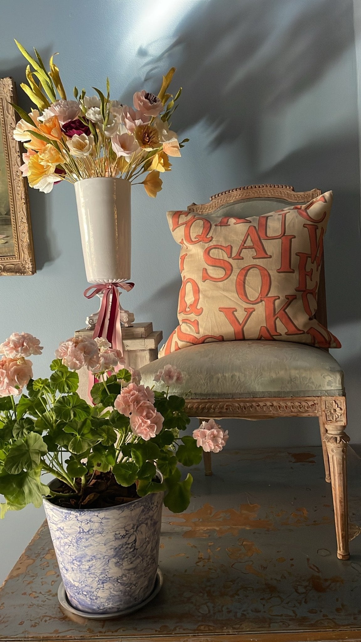 Alphabet Parchment Cushion | John Derian - Bon Ton goods
