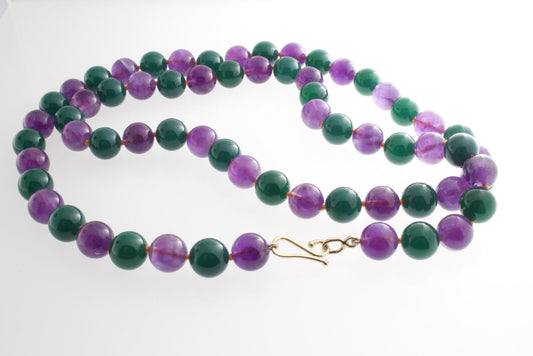 Amethyst and Peacock Agate Necklace - Bon Ton goods