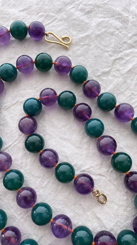 Amethyst and Peacock Agate Necklace - Bon Ton goods