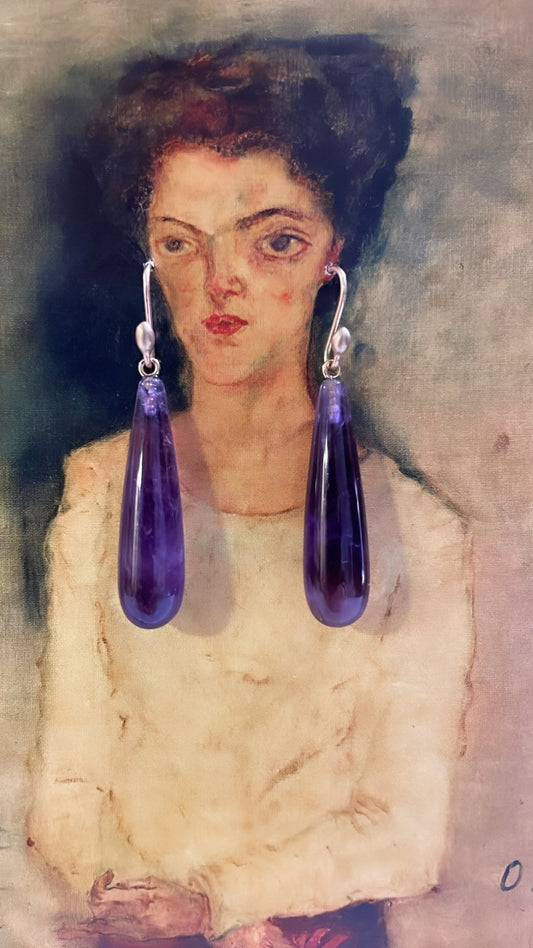 Amethyst Drop Earrings - Bon Ton goods