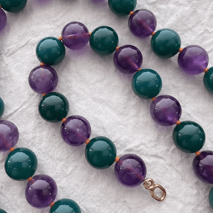 Amethyst & Peacock Agate Bead Necklace | Mikkel Brøgger - Bon Ton goods