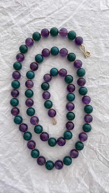 Amethyst & Peacock Agate Bead Necklace | Mikkel Brøgger - Bon Ton goods