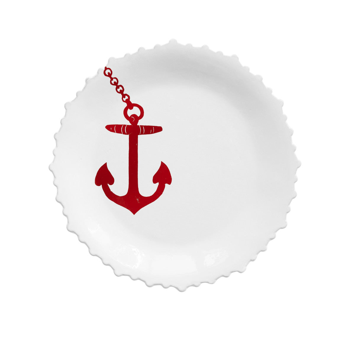 John Derian Large Anchor Dinner Plate, set of 6 by Astier de Villatte, official product view