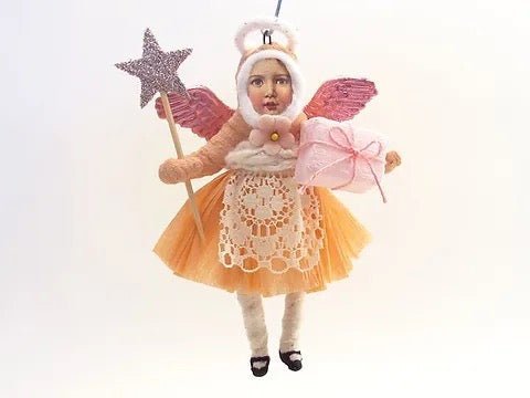 Angel's Gift - Vintage Inspired Spun Cotton | Vintage by Crystal Spun Cotton Ornament - Bon Ton goods