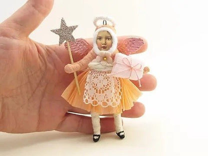 Angel's Gift - Vintage Inspired Spun Cotton | Vintage by Crystal Spun Cotton Ornament - Bon Ton goods
