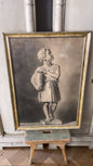 Antique Etching of Roman Boy, Toga Study | Framed, 19th Century - Bon Ton goods