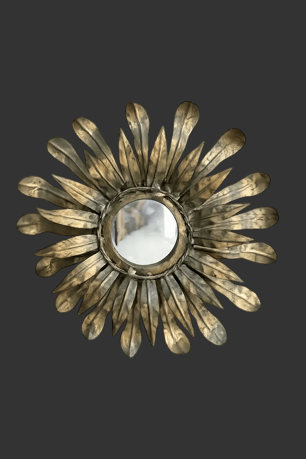 Antique French Brass Starburst Mirror - Bon Ton goods