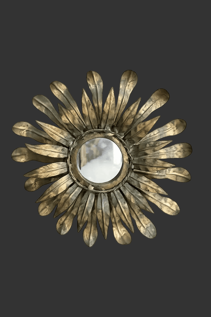 Antique French Brass Starburst Mirror - Bon Ton goods