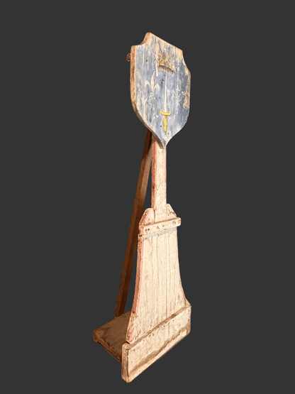 Antique French Ceremonial Heraldic Shield on Stand, 19th Century - Bon Ton goods