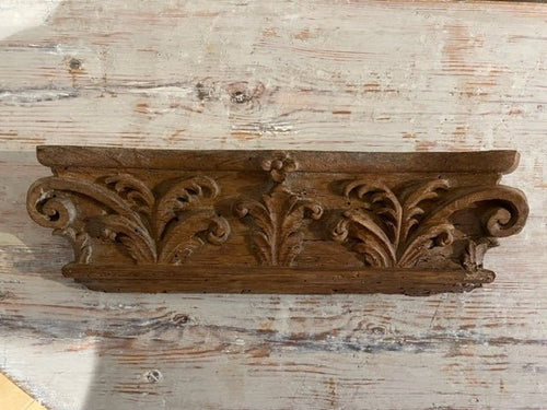 Antique French Decorative Ornamental Wall Plaque in Wood - Bon Ton goods