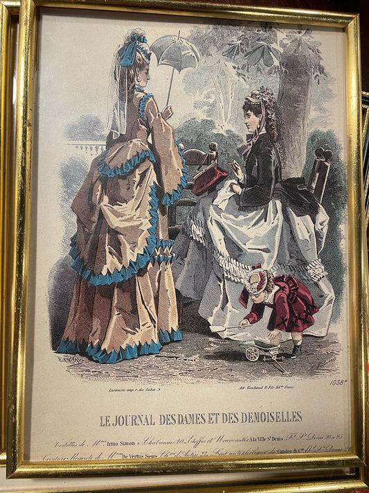 Antique French Fashion Plate  3 — Le Journal des Dames et des Demoiselles - Bon Ton goods