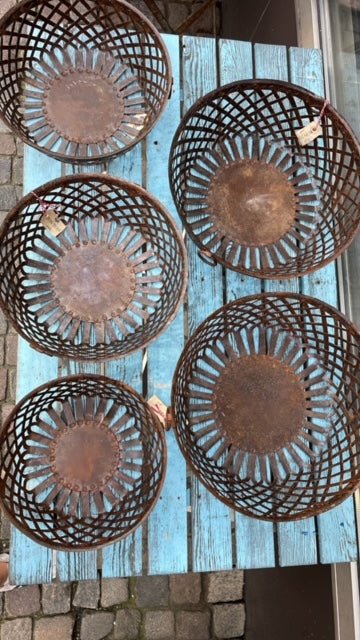 Antique French Woven Metal Baskets - Bon Ton goods