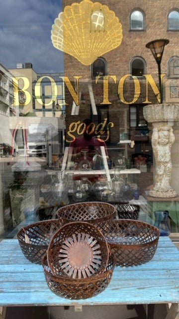 Antique French Woven Metal Baskets - Bon Ton goods