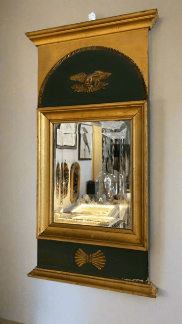 Antique Napoleonic Beveled Mirror – Green Painted Frame - Bon Ton goods
