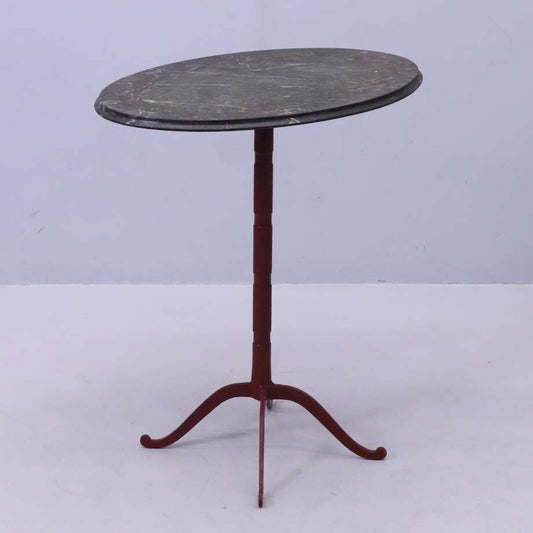 Antique Pedestal Table with Grain-Painted Wooden Top | Early 20th Century - Bon Ton goods