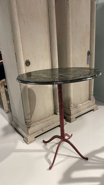 Antique Pedestal Table with Grain-Painted Wooden Top | Early 20th Century - Bon Ton goods