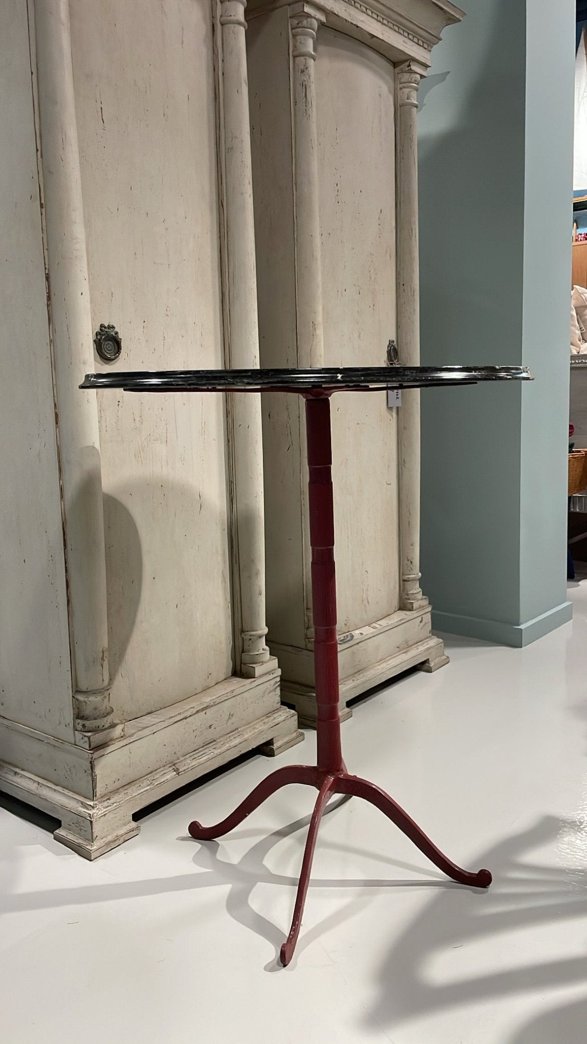 Antique Pedestal Table with Grain-Painted Wooden Top | Early 20th Century - Bon Ton goods