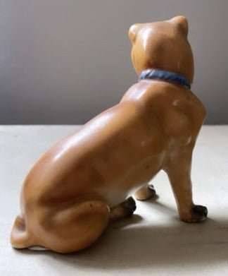 Antique Porcelain Sitting Pug Figure - Bon Ton goods