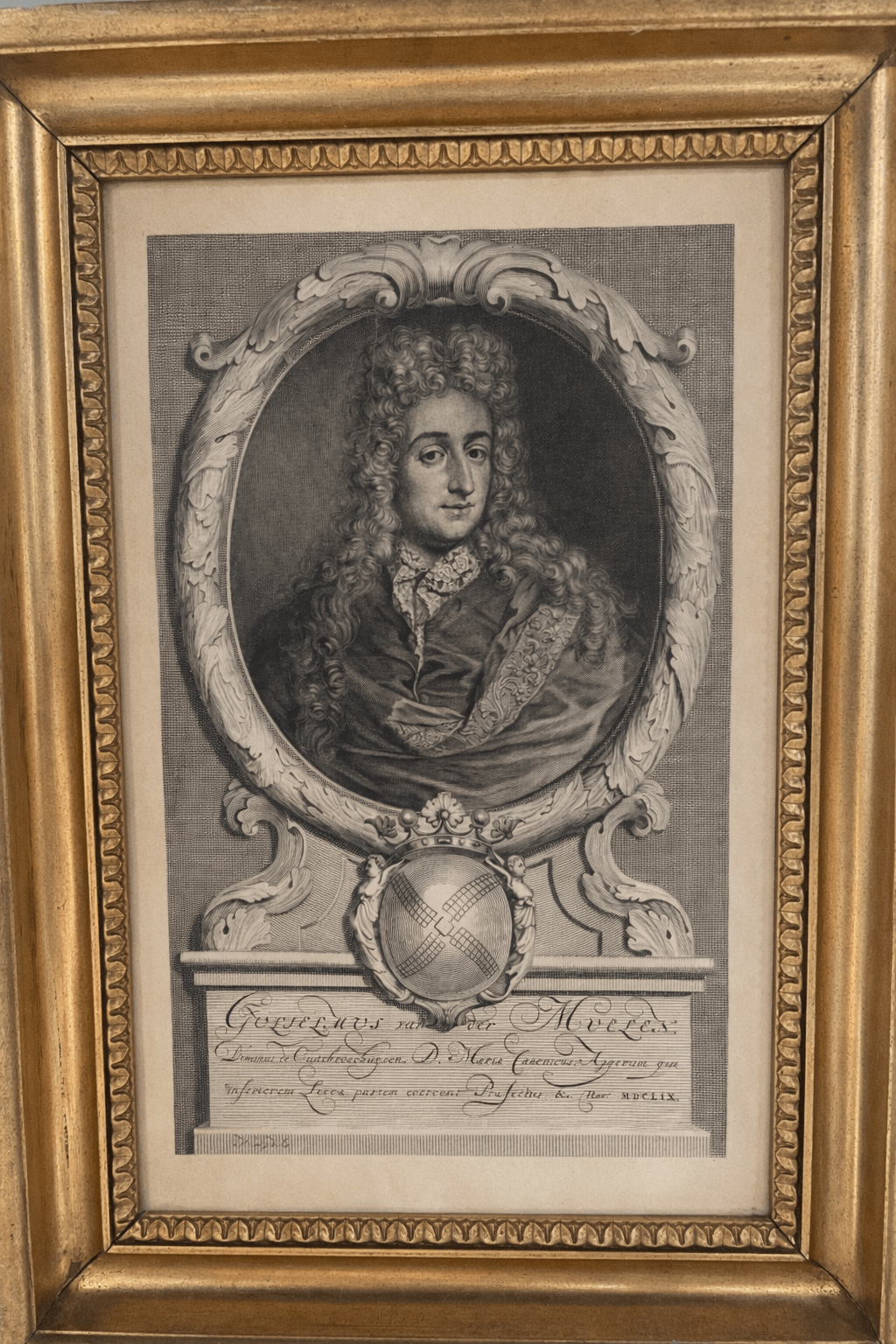 Antique Portrait Engraving in Gilt Frame, Late 17th–Early 18th Century - Bon Ton goods