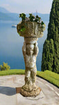 Antique Putto Holding a Basket - Cement Plant Stand - Bon Ton goods