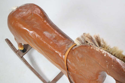 Antique Rocking Horse in Reinforced Fabric & Wood, Late 19th Century - Bon Ton goods